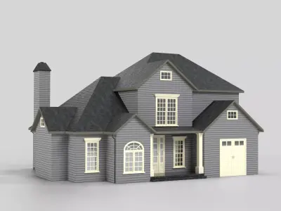 British House Design 13T2 Low-poly 3D model