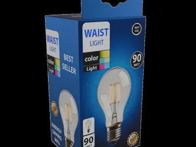  Colored Light Bulb Low-poly 3D model