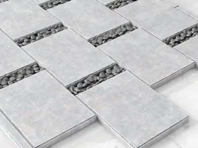 Paving title pebble smooth 3D model