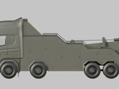 Military Recovery Vehicle Low-poly 3D model