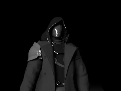 Black-Clad Antihero Rigged 3D Model 3D model