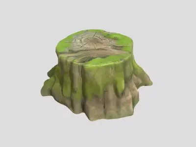 Tree Stump Mossy 4 Low-poly 3D model