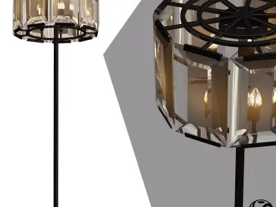 lampa harlow crystal round floor amber 3D model