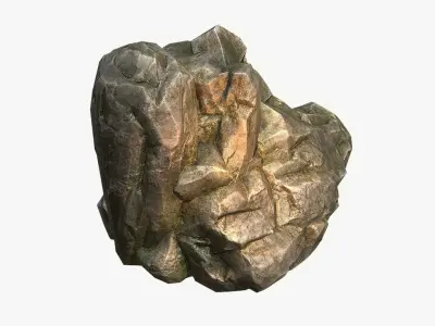 Mossy Boulder 6 Low-poly 3D model