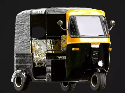 Egyptian Tuk Tuk  3D Vehicle Asset  Low-poly 3D model