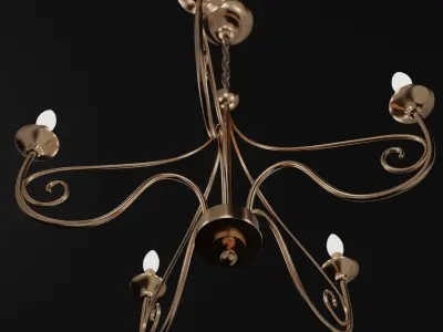 Rustic chandelier 3D model