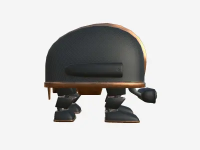 Turtleback Robot J08 Black Copper - SciFi Character Design Low-poly 3D model