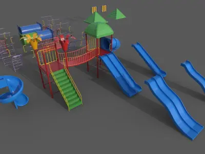 PBR Playground Outdoor Jungle Gym 16 Low-poly 3D model
