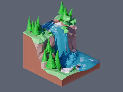 land 19A Low-poly 3D model