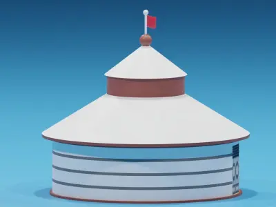 Cartoon Mongolian Yurt 1 3D model