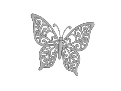 Pendant Butterfly Charm Butterfly Pendant Gold Silver 3D print model