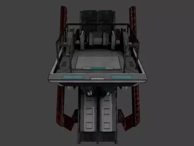 Low poly Elevator Structure Element Low-poly 3D model