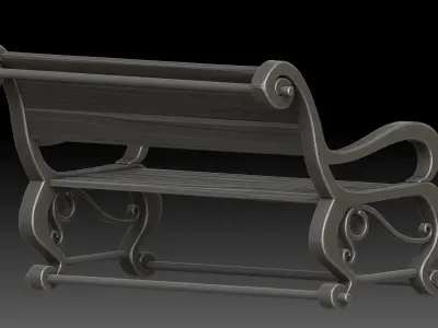 Stylized bench 3D model