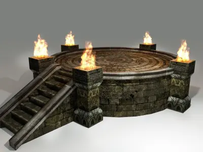 Medieval Shrine Low-poly 3D model