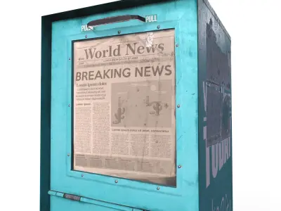 Low Poly Newspaper Newsstand Vending Machine Outdoor Prop Low-poly 3D model