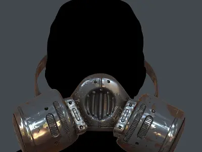 Gas mask helmet 3d model scifi Low-poly  Low-poly 3D model 484