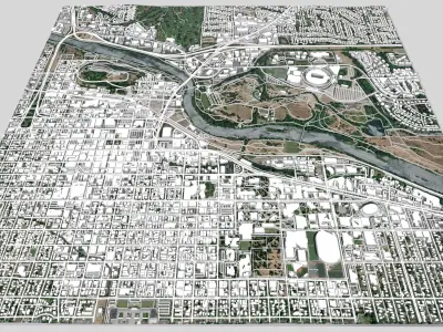 Cityscape Eugene Oregon USA 3D model