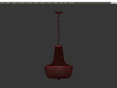  ELEGANT CAPIZ SHELL BASKET CHANDELIER Low-poly 3D model