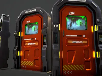 Sci Fi Access Door Low-poly 3D model