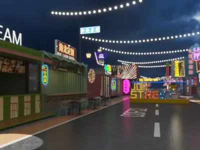 Container-converted Snack Street 3D model