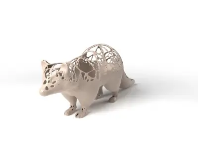 Raccoon Dust Voronoi Low-poly 3D model
