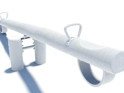 Wooden Robinia seesaw children playground 3D model