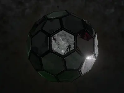 Customizable Sci-Fi Futuristic Metal Sphere Ball 3D model