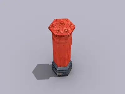 Post Box Low-poly 3D model
