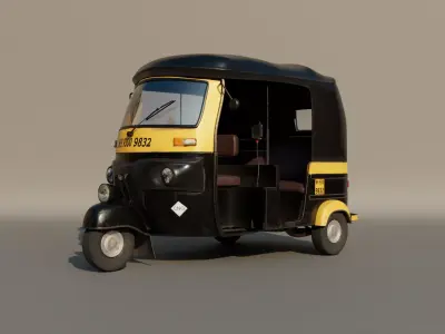 Scifi Auto Rikshaw Low-poly 3D model