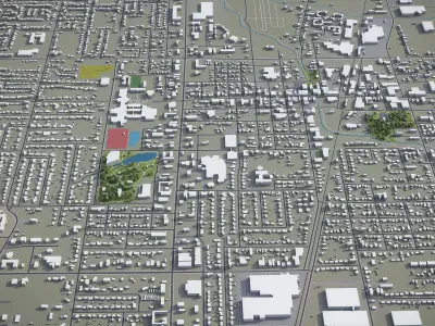 Springdale  Low-poly 3D model