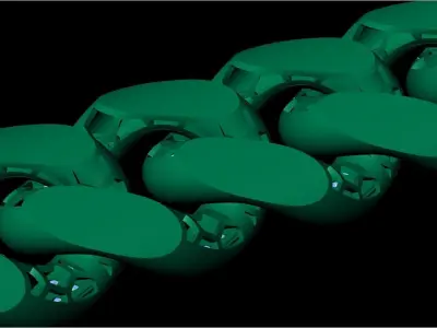 14 MM Cuban chain link diamond 3D print model