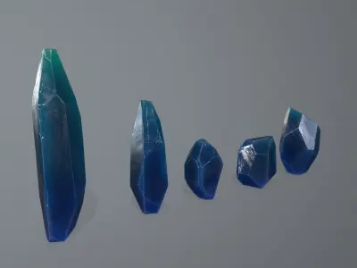 Crystal Set Low-poly 3D model
