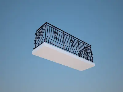 Art iron balcony NN1- 3D model architectural  3D model