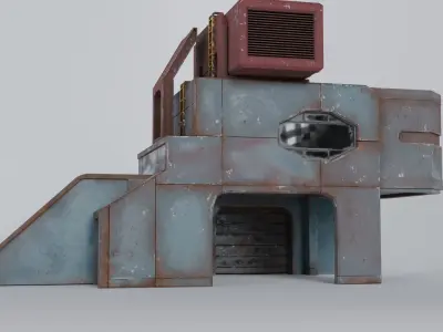 Cyberpunk City Scene Collection - Industrial Street 3D model