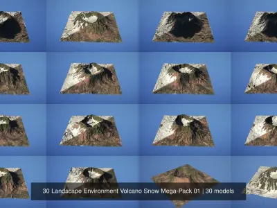 30 Landscape Environment Volcano Snow Mega-Pack 01