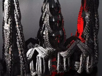 Horror Dark Spine Arch Cathedral Kitbash 3  3D model