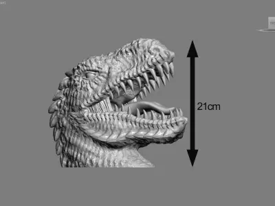 Skull dragon Headphone Stand Cyborg skull dragon Headset  3D print model buy