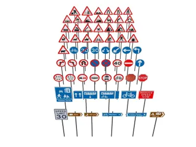 Road Sign Low-poly 3D model