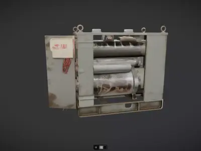 Industrial generator with open doors 3D model