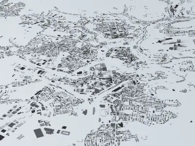 Luxembourg City Streets and Buildings 3D model