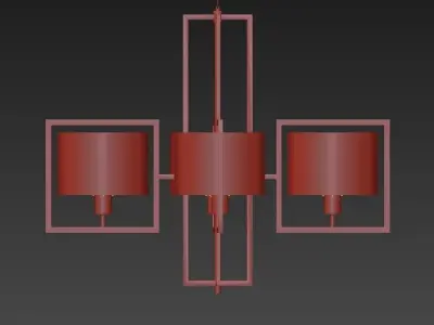 Conniston gold chandelier with shades 3D model