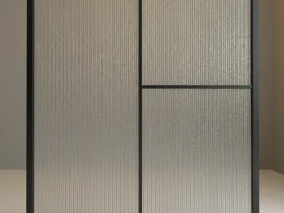 Glass partition door 59 Low-poly 3D model