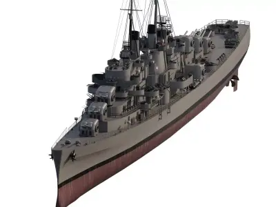 WW2 US NAVY CRUISER ATLANTA CLASS 3D model