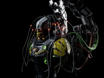 Cyborg Robot Low-poly 3D model
