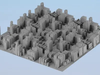PACK OF Buildings Low-poly 3D model Low-poly 3D model