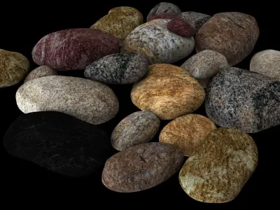  Smooth Stone Pack 3D model
