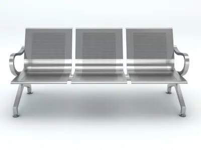 Three Set Waiting Chairs 3D Model 3D model 3D model