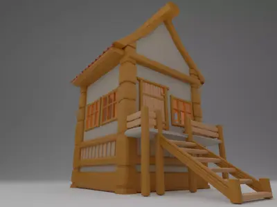 Medieval cottage 3D print model