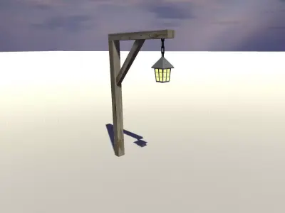 Medieval street light Low-poly 3D model