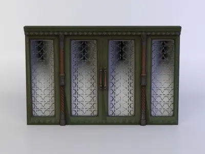 Door with metal bars Low-poly 3D model